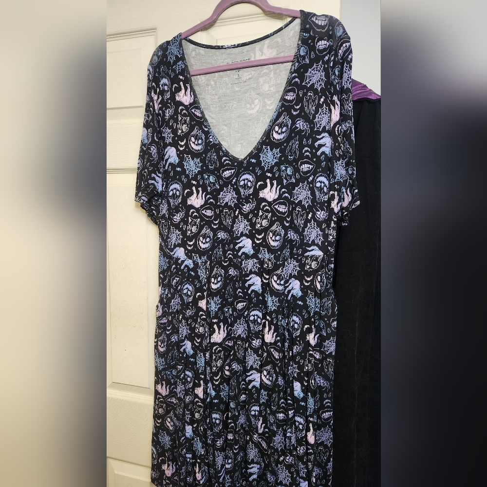 Torrid Super Soft Knit Dress - Dark Gray and Purple